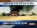 Bus catches fire as it collides with a bike in Madhya Pradesh, 4 dead