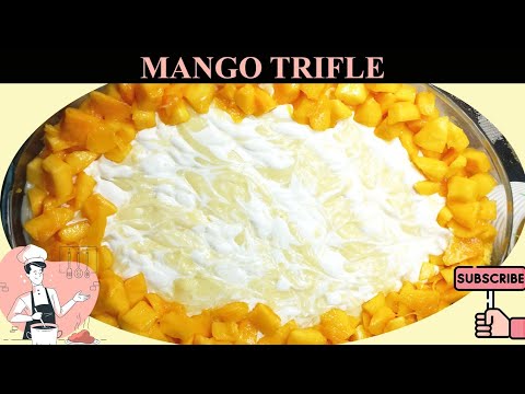 Mango Trifle cooking by Aneela  | Fruit custard recipe without custard powder