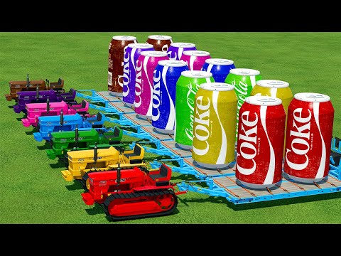 LOAD AND TRANSPORT GIANT CANS OF COLA WITH FIAT TRACTORS - Farming Simulator 22