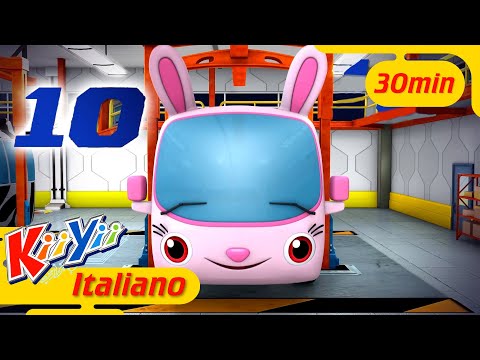 La canzone dei 10 piccoli bus | Canzoni per bambini | Cartoni animati | KiiYii