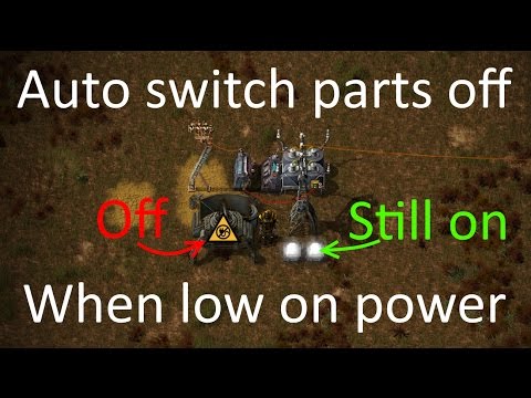 Factorio Tutorial - Save power when low on it, turn those beacons and radars off