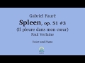 Gabriel Fauré - Spleen, op. 51, no. 3 (Il pleure dans mon cœur)