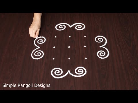 Festive Rangoli Designs With 5×3 Dots Simple Beginners Muggulu Creative Kolam Small