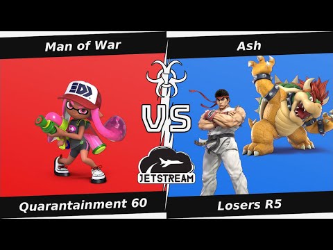 Quarantainment 60 Losers R5 - Man of War (Inlkling) Vs Ash (Bowser, Ryu) - SSBU