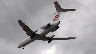 preview picture of video 'Amazing! Kyrgyzstan Airlines Tupolev Tu-154M EX-00001 best sound - landing at Berlin Tegel airport'