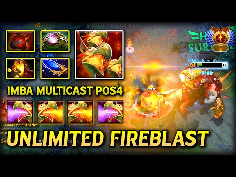 UNLIMITED FIREBLAST Offlane Ogre Magi With Aghs Scepter + OC Build IMBA Multicast Ability Dota 2