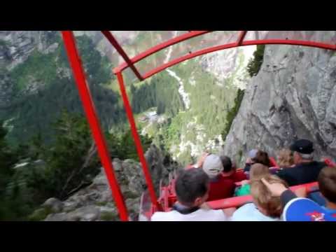 Fahrt mit der Gelmerbahn - steilste Standseilbahn Europas max. 106%