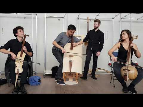 Jean Guihen Queyras and his students having fun on Art music instruments on the Cello Biënnale