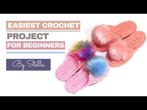 Crochet Slippers T shirt Yarn.DIY Crochet Simple Slippers Tutorial.Crochet Sweet Simple Slippers.