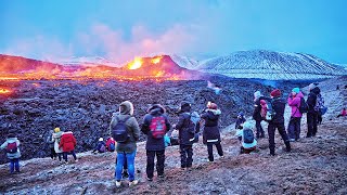 video: Watch: Record-breaking numbers of people visit Iceland's erupting volcano