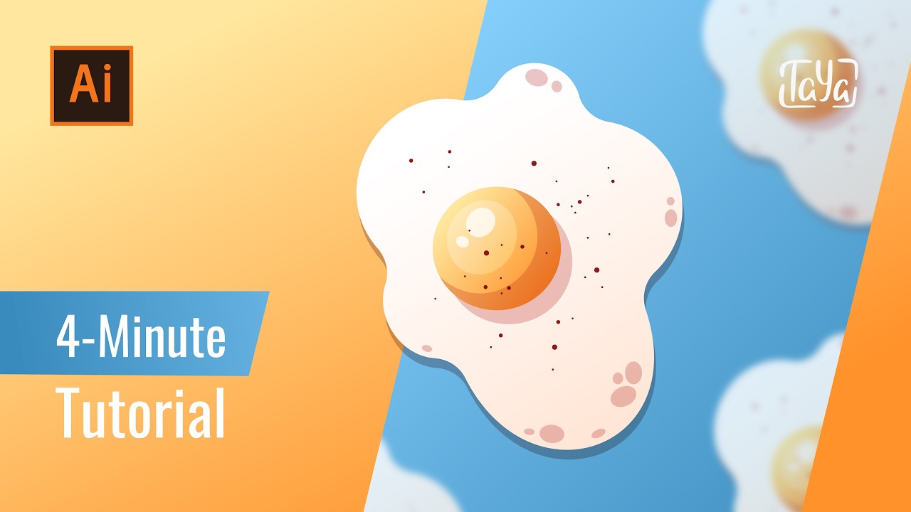 How to Draw a Fried Egg in Vector Art | Easy Illustrator Tutorial for Beginners