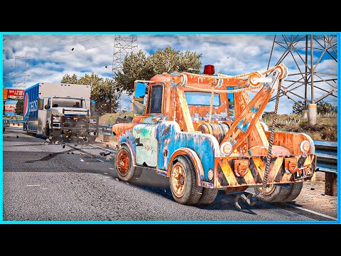 *CRAZY* Cars Tow Mater Crashes Ep.6 – GTA 5