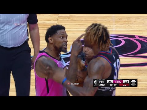 Udonis Haslem got tossed for trying to fight Dwight Howard 💀 76ers vs Heat