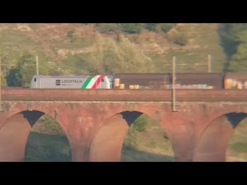 e494 552 Locoitalia Railpool,Db cargo,Treno merci carri h,succursale Giovi,trains hunter,railways