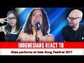 INDONESIANS React To SHAE represents INDONESIA & performs AMAZINGLY at ASIA SONG FESTIVAL 2017