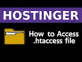 How To Find Htaccess Files In Hostinger Website 2025