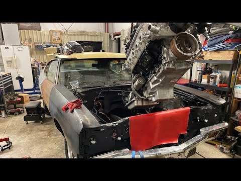 70 Chevelle LS 5.3 engine and trans install