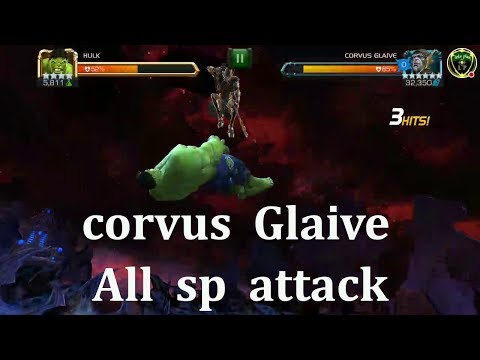 corvus  Glaive all special attack and ability marvel contest of champion