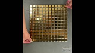 The Mosaic Factory Barcelona Metal mozaïektegel 2,3x2,3cm - Gold Metalic