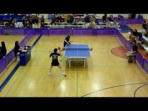 S Hazinski vs A Irigoyen - Coed Team Final, Match 4 Game 1, 2010 NCTTA Table Tennis Championships