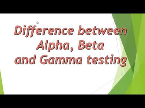 Difference between  Alpha, Beta and Gamma testing
