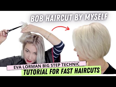Bob haircut by myself at home | How to cut your own...