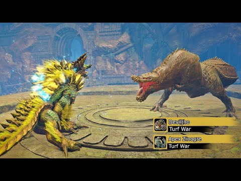 Monster Hunter Apex Turf War! Deviljho vs  Apex Zinogre