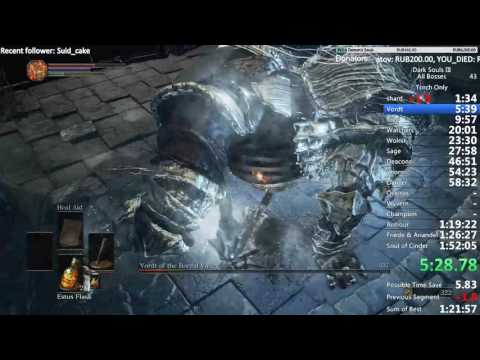Dark Souls 3 SL1 all bosses speedrun (1:44:58)
