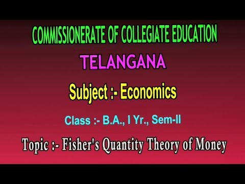 T-SAT || CCE || Economics - Fisher's Quantity Theory Of Money || LIVE With T Bhaskar Reddy