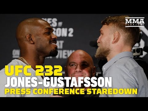 UFC 232: Jon Jones vs. Alexander Gustafsson 2 Presser Staredown - MMA Fighting