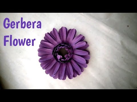 Gerbera flower making video - easy - diy craft - nupur's handicrafts