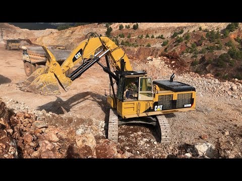 Caterpillar 5090B Shovel Excavator Loading Caterpillar 777C Dumpers - Sotiriadis/Labrianidis Mining