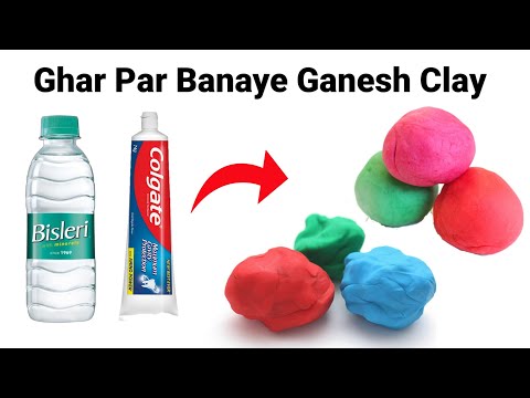 How to make Colgate Mouldit Clay/Ganesh Idol Making Clay/ganapati murti making/homemade clay/diyplay