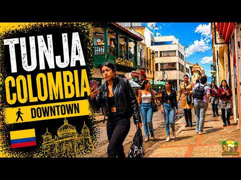 Tunja Colombia Downtown Walking Tour in 4k