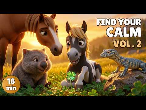 18 MINUTES OF CALM 🌿 Vol. 2 | Relaxing Stories for Kids | Banjo the Wild Horse