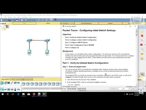 2.2.3.3 Packet Tracer-Configuring Initial Switch Settings