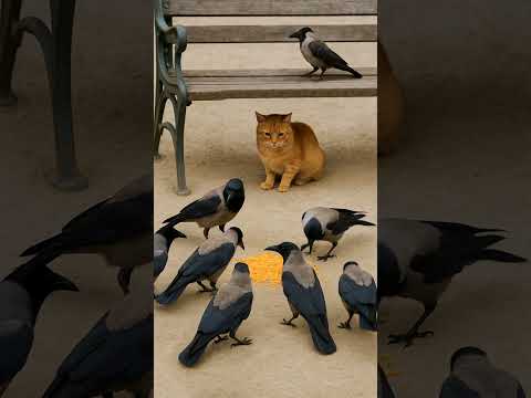 Crow Sound 🥰 Crows foods time vs Cat #shorts #sound #animalsounds