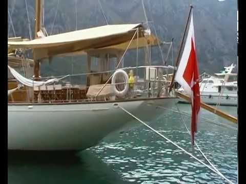 Kotor Montenegro and sailing yacht Tiziana
