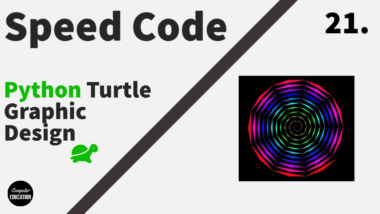21. Python Turtle Graphic Design - Speed Code || Beautiful Unique & Amazing Colourful Circle Design