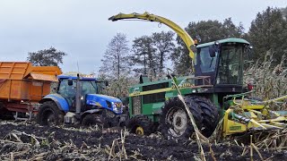 preview picture of video 'John Deere 6850 | H.G. Joosten uit Ede vast in de modder | De Klomp | NL | Mais | Maize | Corn.'
