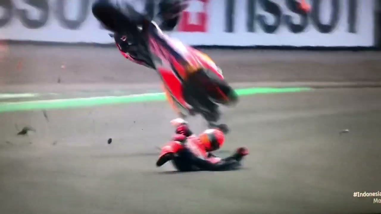 MotoGP: impresionante caída de Marc Márquez en Indonesia