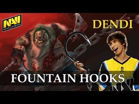 TI3 - Dendi's Pudge hooks to the fountain - Na'Vi vs Tongfu