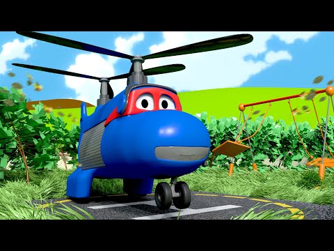 Carl der Super Truck - Der Lasten-Hubschrauber - Autopolis 🚒 Lastwagen Zeichentrickfilme für Kinder