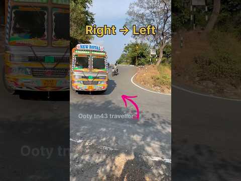 Leyland truck makes a perfect turn in a sharp u turn ghat road #drivingskills #trucklover #lorry