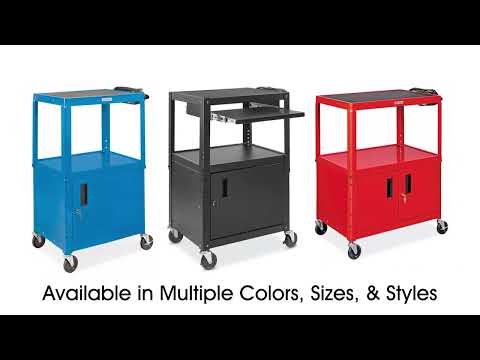 Economy AV Cart with Cabinet - 26 x 20 x 29-42