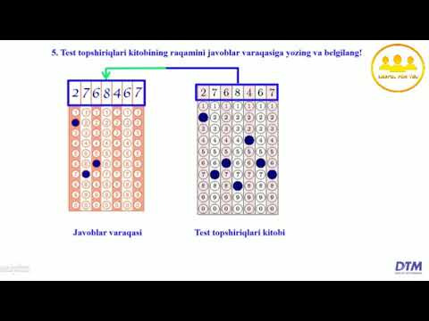 OTM imtihonida javoblar varaqasi bilan ishlash!