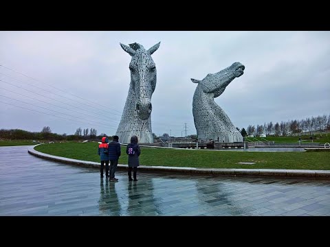 The Kelpies Walk, Scottish Countryside 4K