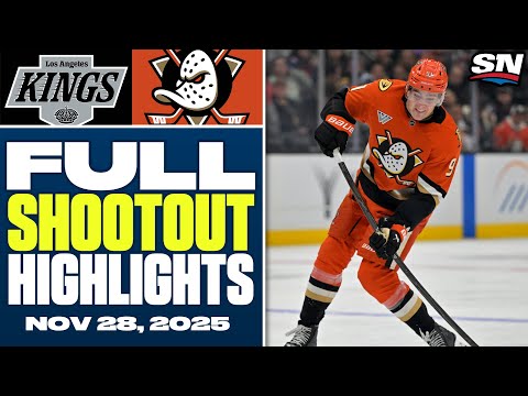 Los Angeles Kings at Anaheim Ducks | FULL Shootout Highlights - November 28, 2025.