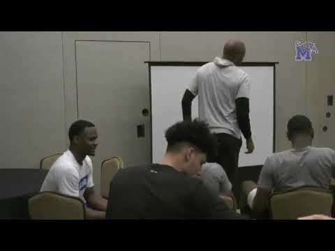 Penny tell the team about Precious being Conference Freshman of the year / player of the year