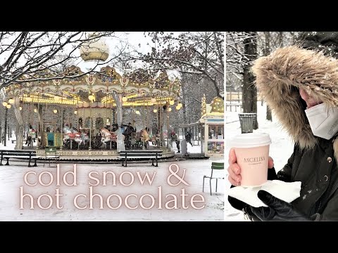 ❄️ Paris winter vlog | Angelina hot chocolate and snow in Paris